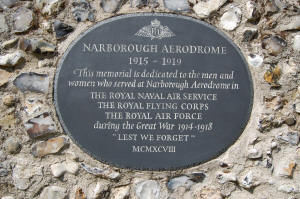 Narborough Aerodrome Plaque